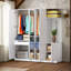 Armoire penderie 4 portes avec tringles suspendues, armoire à chaussures, miroir et tiroir-2037156505