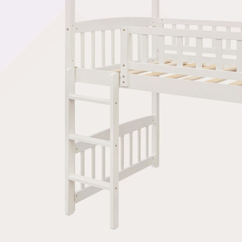 Lit mezzanine avec glissade Kitzie, Blanc