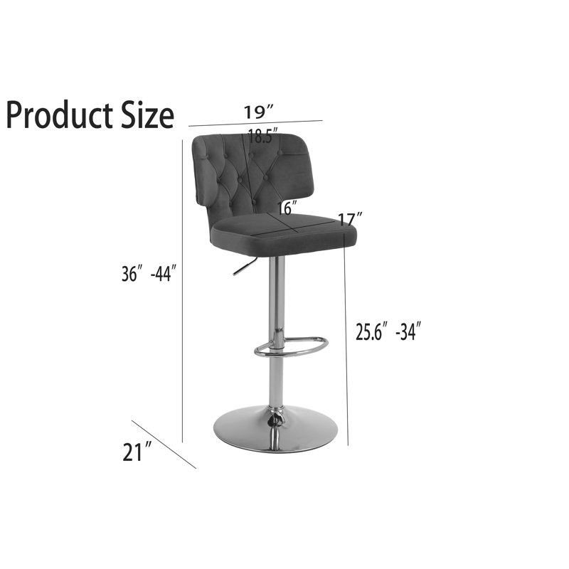 Tabouret à hauteur réglable Jeimmy, Émeraude
