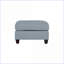 Repose-pieds, moelleux contemporain gris ardoise d'aspect lin | Pieds en bois | Noyer brun