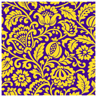 Édredon damassé à motif floral jaune