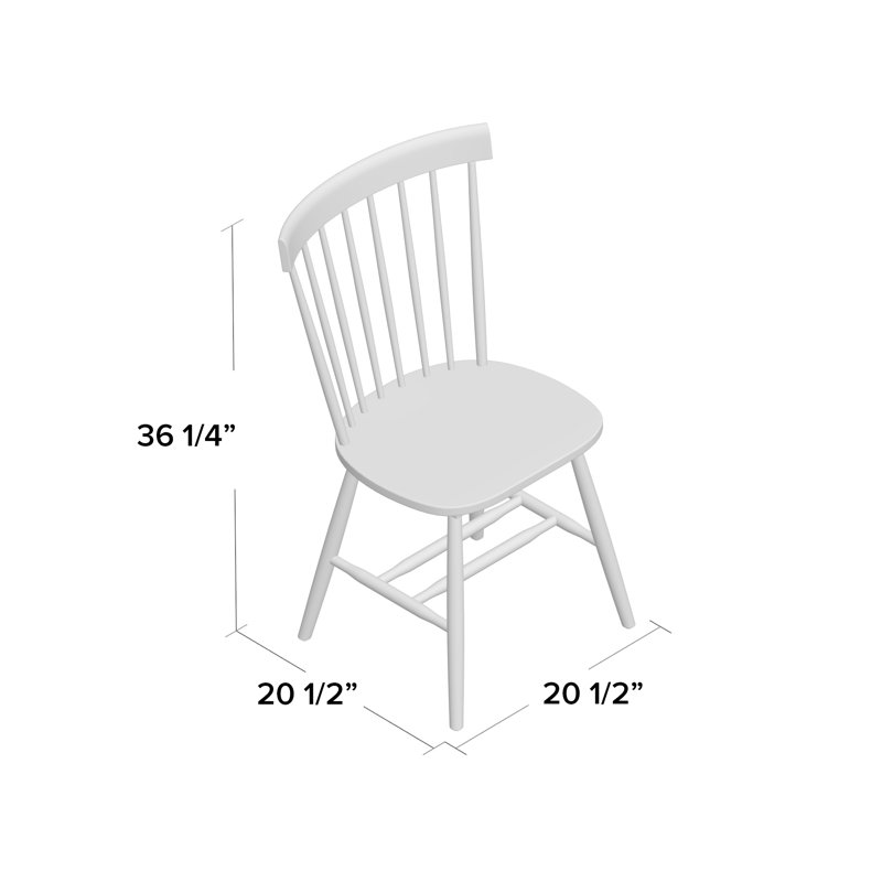 Aulii Solid Wood Side Chair, White