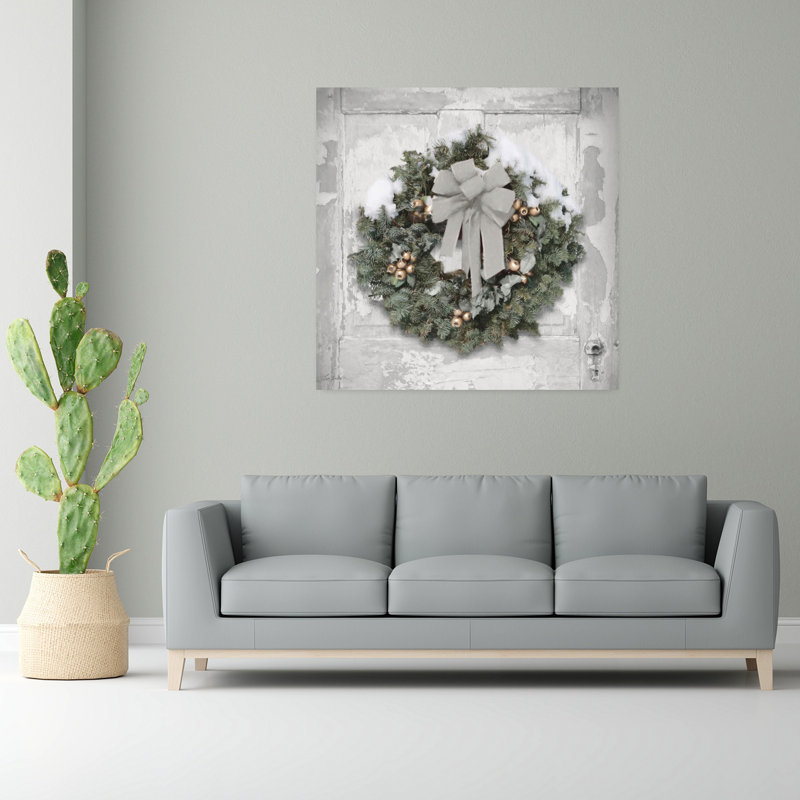 Couronne contemporaine avec art des Fêtes, H 48 po x l 48 po