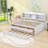 Full Size Wooden Daybed with Built-In Storage Drawers, Shelves and Twin Trundle-584599237