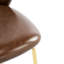 2 tabourets de bar en similicuir brun foncé, pieds en métal doré, et stable, dossier bas pour la salle à manger, hauteur réglable, ergonomie, cuisine à la maison