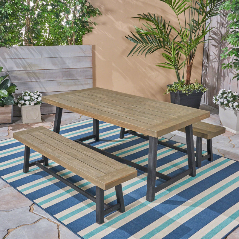 Ensemble repas 3 pièces Bedgood, gris