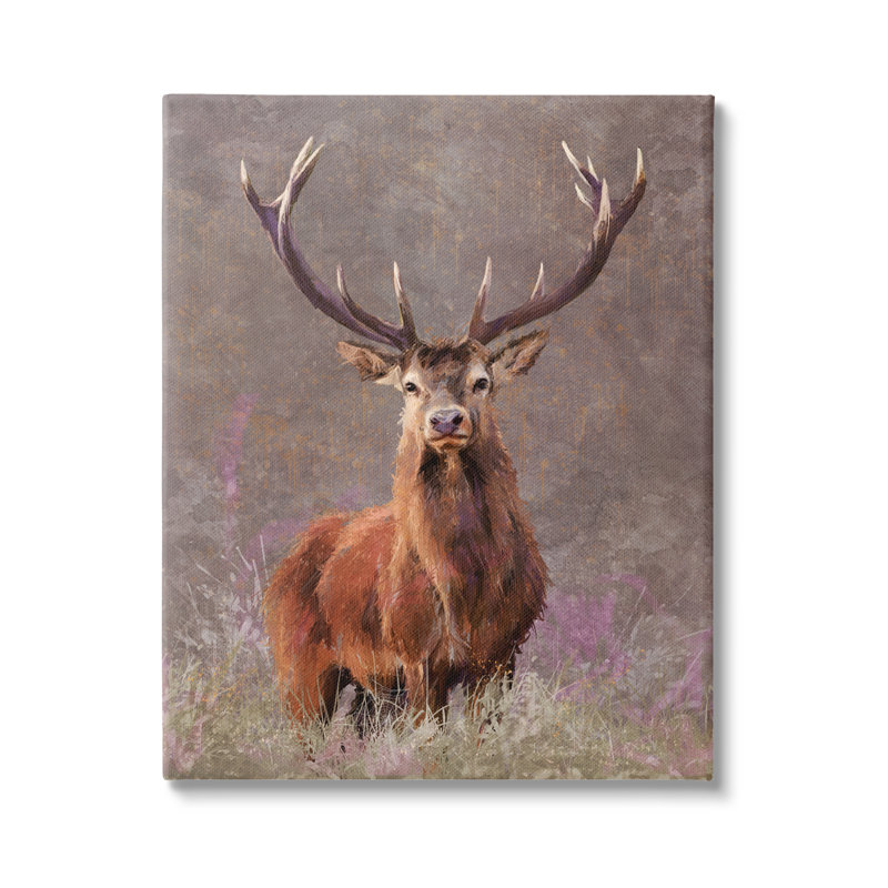 «Elk Portrait Forest Grove» par Pip Wilson - impression sur toile tendue, H 40 po x l 30 po x P 1,5 po