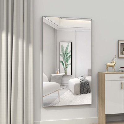Miroir de salle de bain surdimensionné avec plateau mural amovible