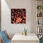 Texture abstraite rouge, art mural sans cadre, 16 x 16