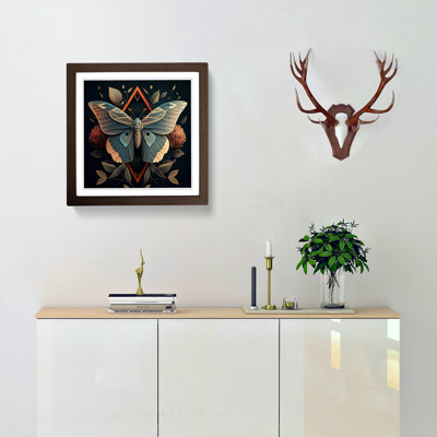 Moth Geometric - Single Picture Frame Print on Wood