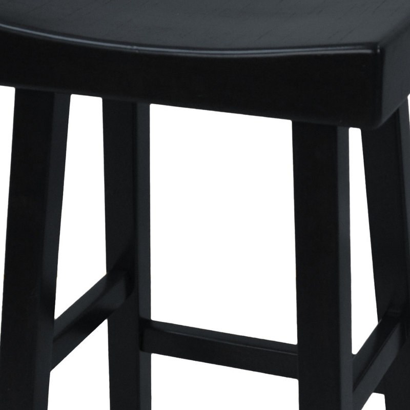 Tabouret 30 "en bois massif, Noir, Tabouret de bar (siège d'une hauteur de 30 po)
