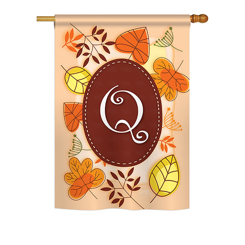 Drapeau de maison en polyester à 2 côtés digramme d’automne, H 18,5 po x l 13 po, Q