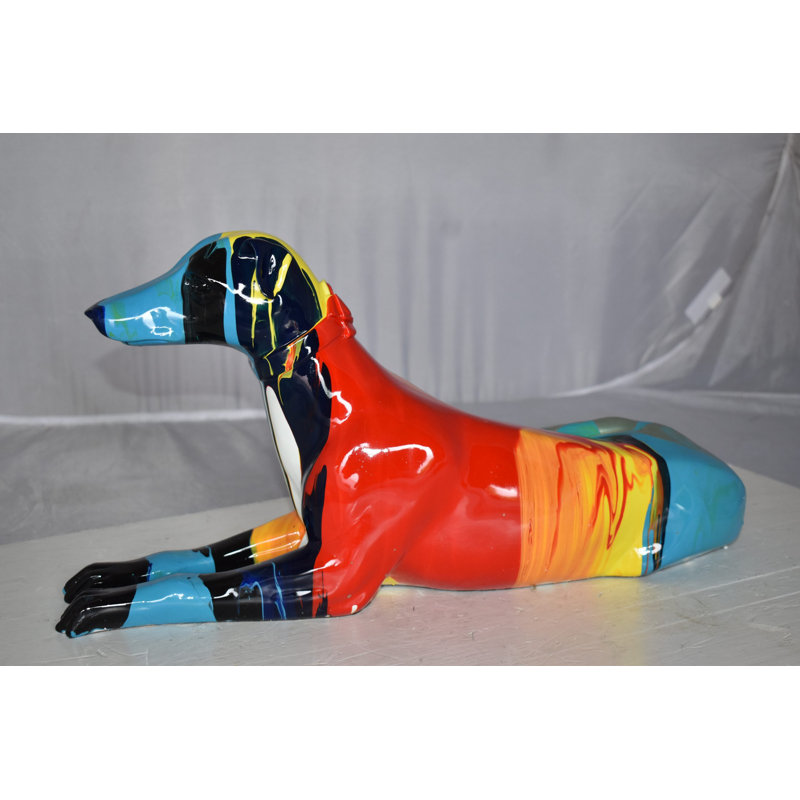Modern Looking Greyhound Dog Statue Made Of Resin Size: 19" X 9" X 12"H