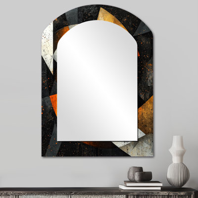 Miroir mural moderne noir et jaune