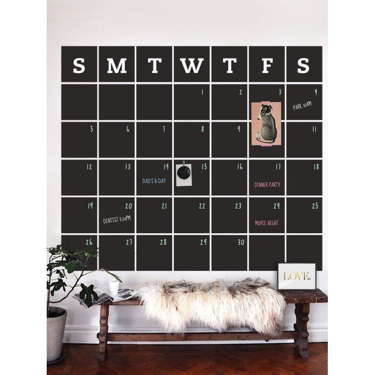 Chalkboard Calendar Wall Decal Latitude Run