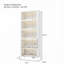 76.75" Tall Iron Display Cabinet with Glass Doors, 5-Tier LED (White)
