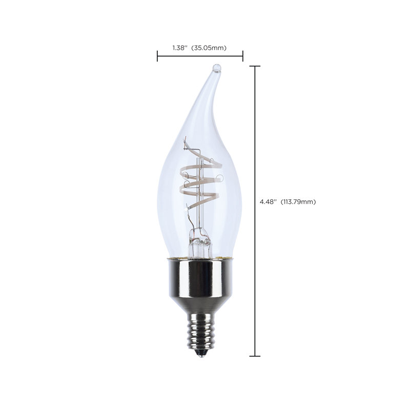 4 Watt LED Deena Flex Grey Coil Filament CA11 Candelabra Base 2700K CCT Clear 120 Volt