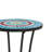 Patio Side Table With Shelf,Blue+Black