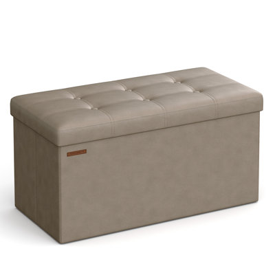30 Inches Folding Storage Ottoman Bench by Ebern Designs