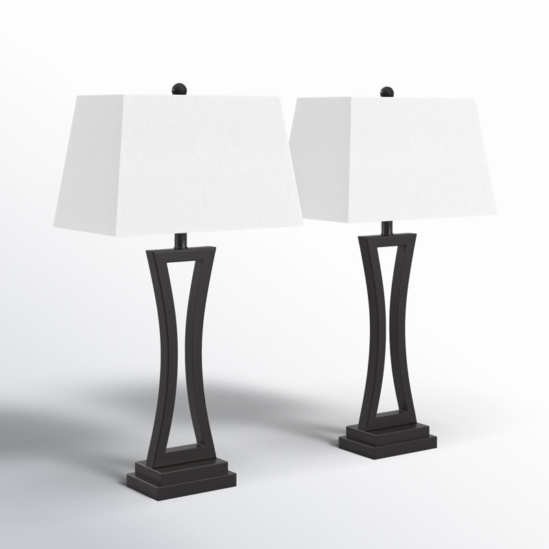 30.75" Table Lamp Set, Black