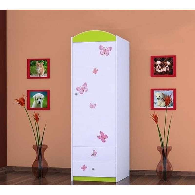Ebenezer 1 Door Wardrobe, Green