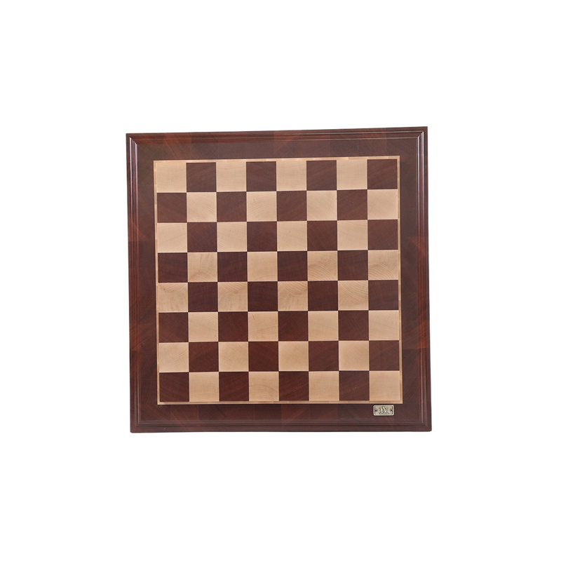 Handmade Oak/Beige Chess Board Game, 21" L x 21" W x 2.5" H