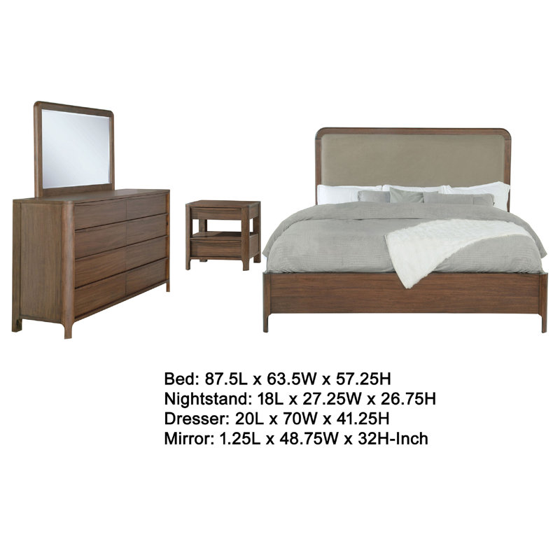 Rie 4 Piece Bedroom Set, Queen