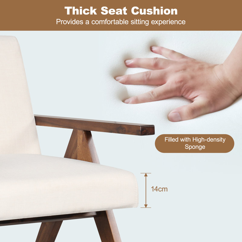 Upholstered Linen Accent Chair
