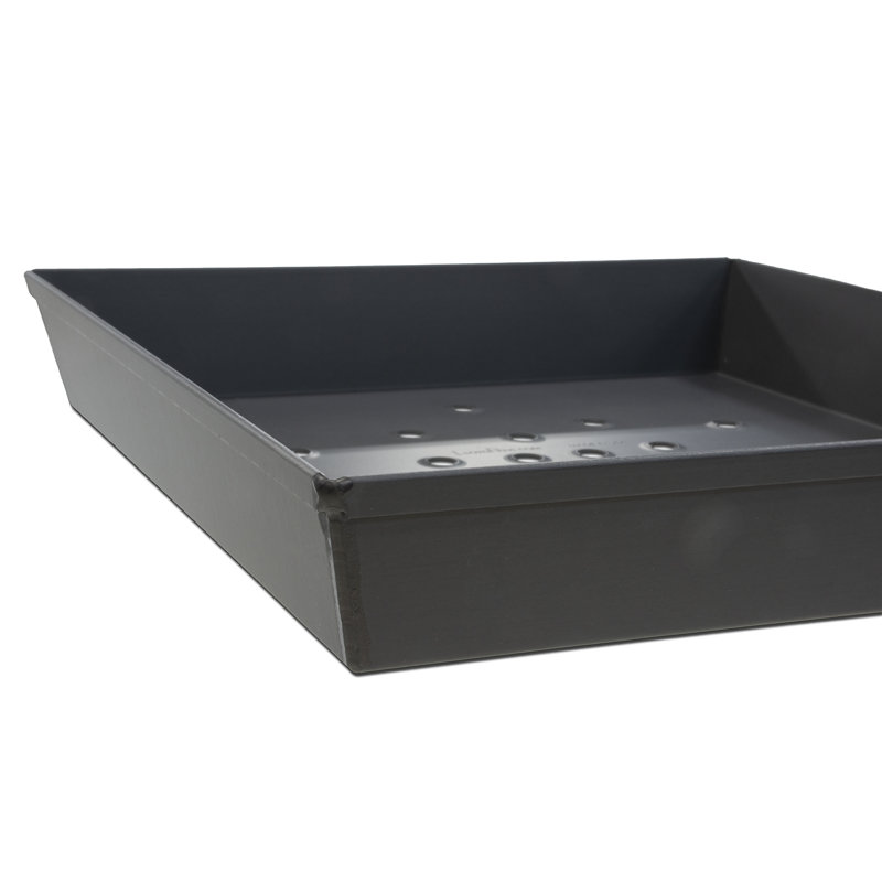 12" Square Dark Aluminum Perforated Deep Dish Pizza Pan