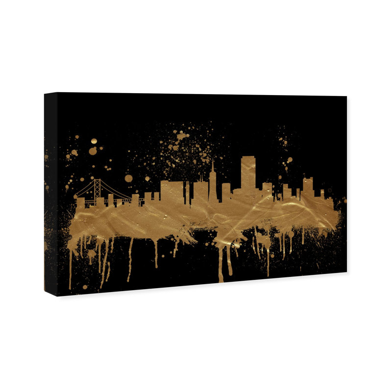 « san francisco horizon », peinture sur toile, H 10 po x l 15 po x P 1,5 po
