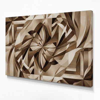 «Geometric Abstraction», art mural sur toile beige