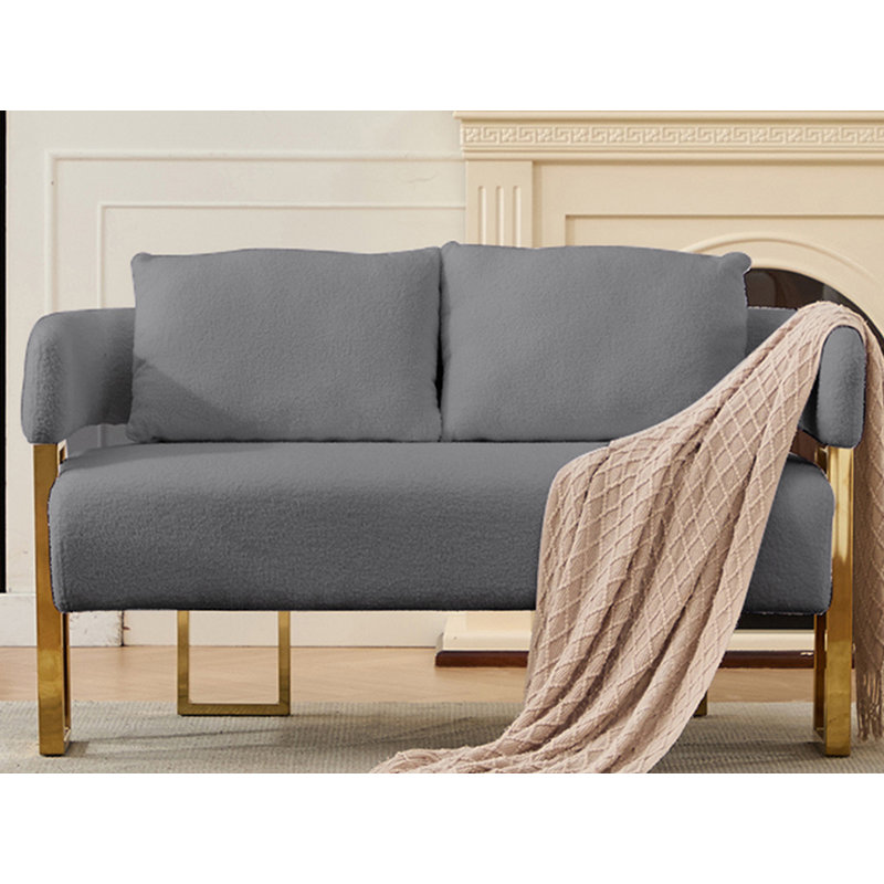 Causeuse en molleton 51 po de large pour petit appartement, Gris