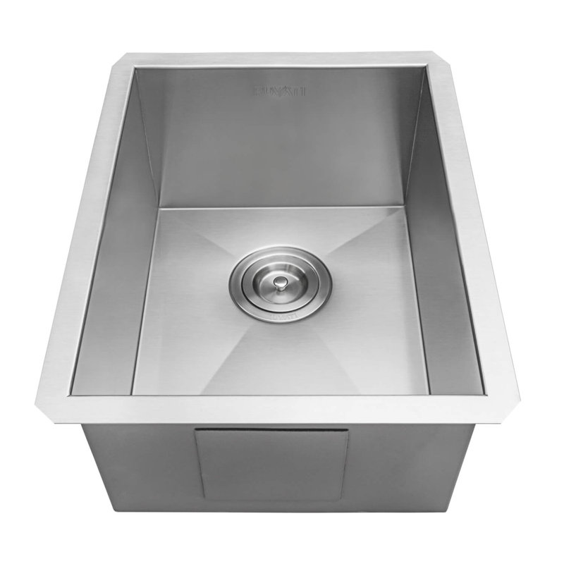Ruvati Undermount 16 Gauge  Bar Prep Sink Stainless Steel Single Bowl, Brushed Stainless Steel, 8" h x 14" W x 18"