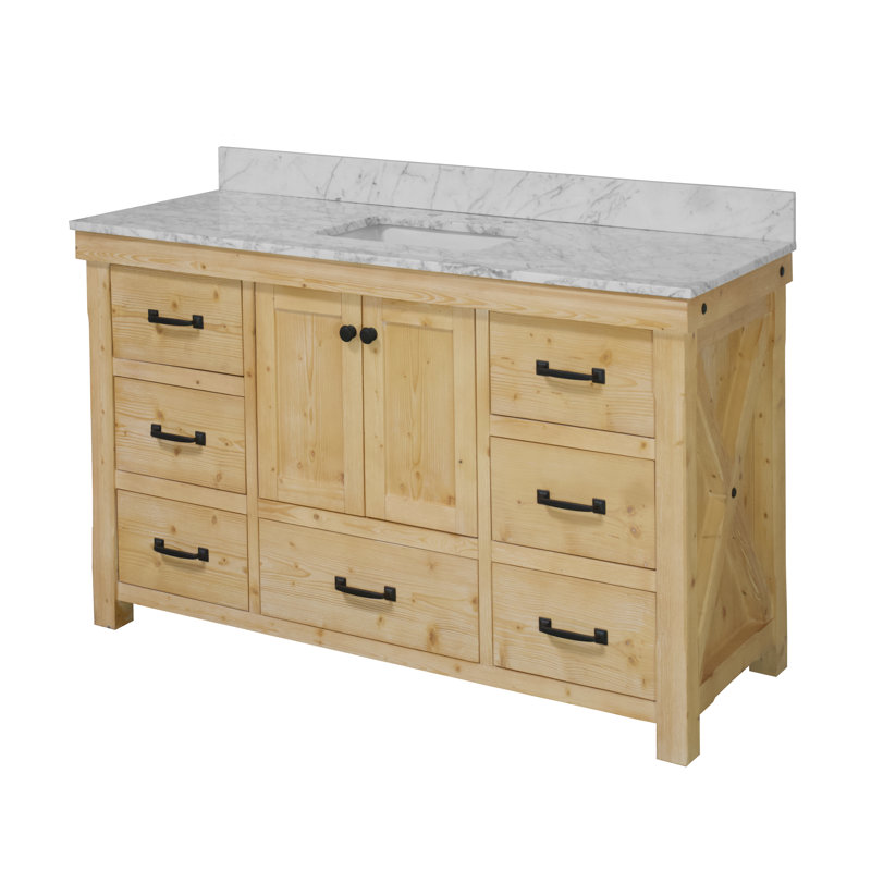 Ensemble de meuble-lavabo simple 60 po Galvan, Bois flottant