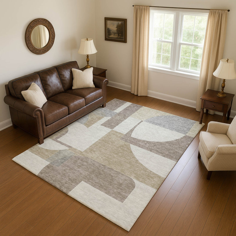 Tapis Mid-Century Premium lavable à la machine Mehara AMF1692, Rectangle 9 pi x 12 pi