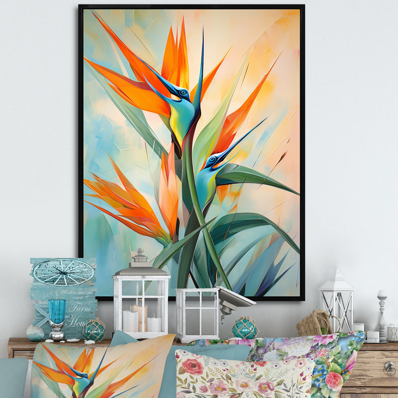 «Paradises Profile Flower I», reproduction sur toile, H 44 po x l 34 po x P 1,5 po, Noir