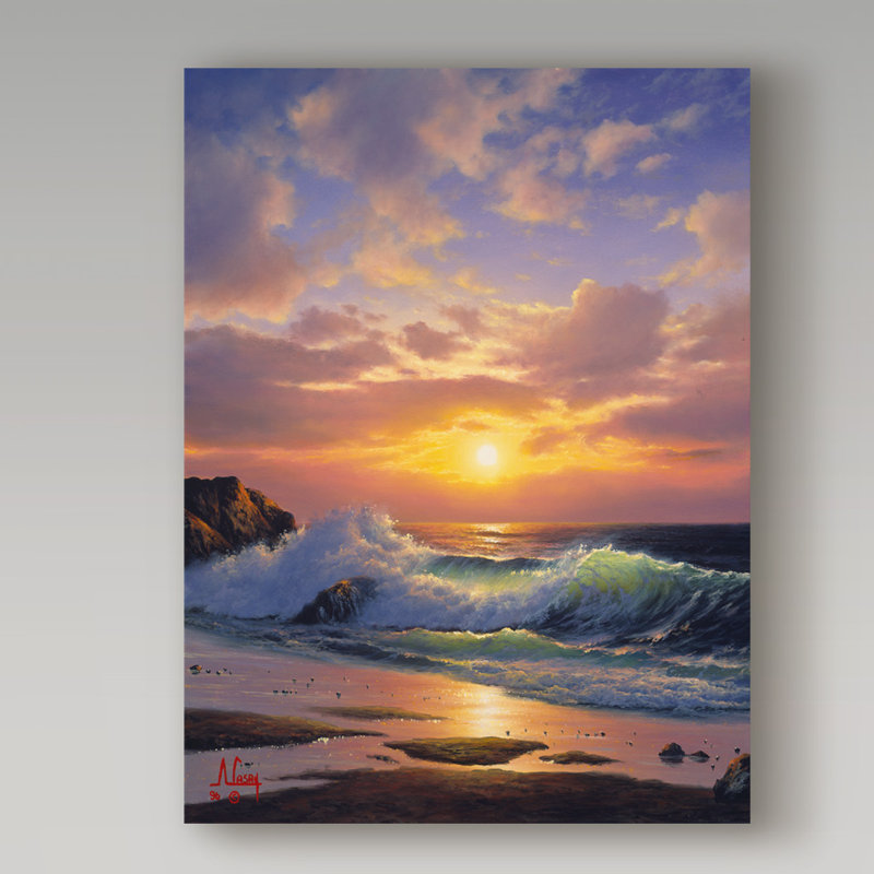 Fikes «Sunset Coast 10», reproduction de peinture à l'huile sur toile tendue, H 47 po x l 35 po