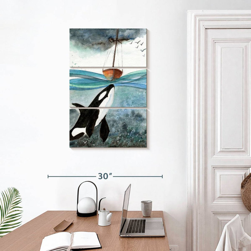 Brampt Whale Under Boat, 32" H x 20" W