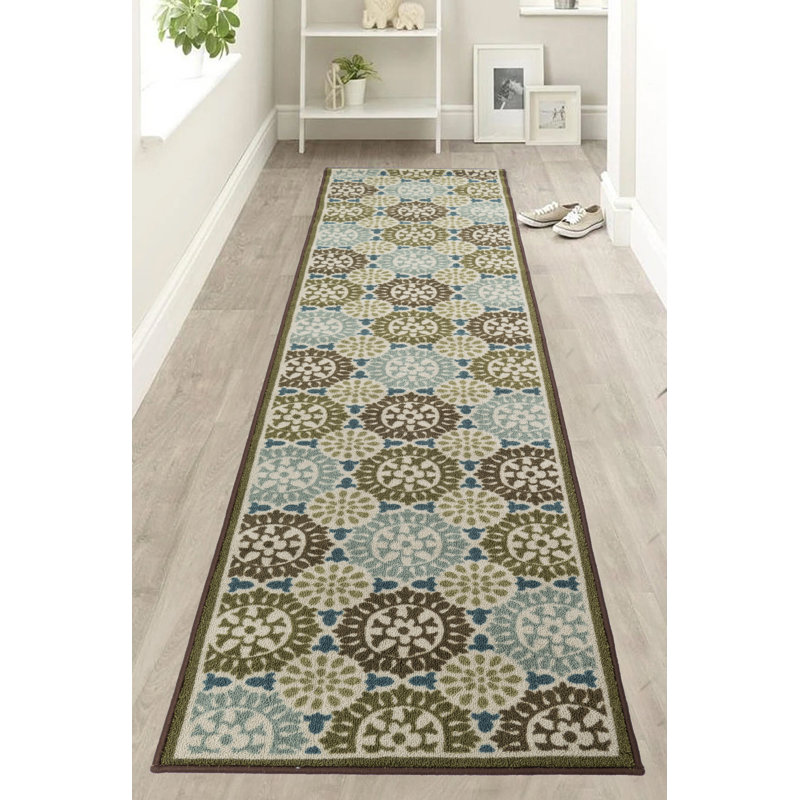 Tapis de couloir géométriques antidérapants 2X7