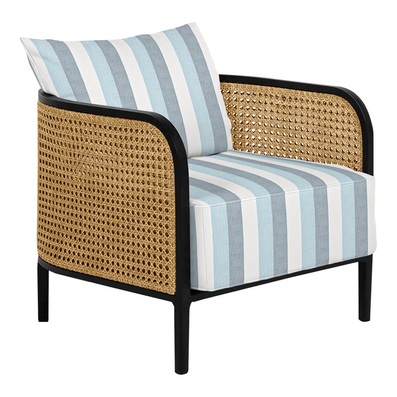 Havana Patio Chair with Cushions, Chalk/Natural Resin, Perigold Direction Dew, Welt + Dream fill