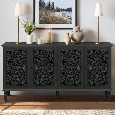 Retro Cabinet with Floral Carvings