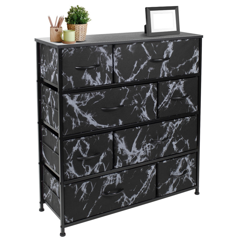 Commode à 8 tiroirs Sorbus, Noir