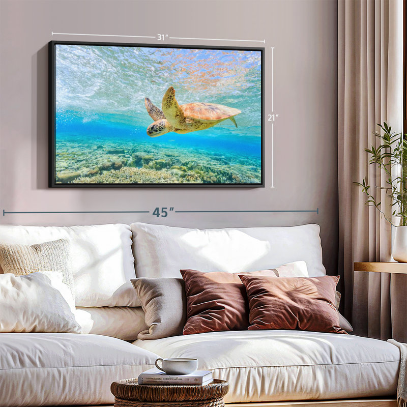«Turtle Dive», reproduction sur toile, H 21 po x l 31 po