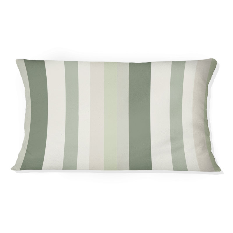 Coussin lombaire à rayures vertes I