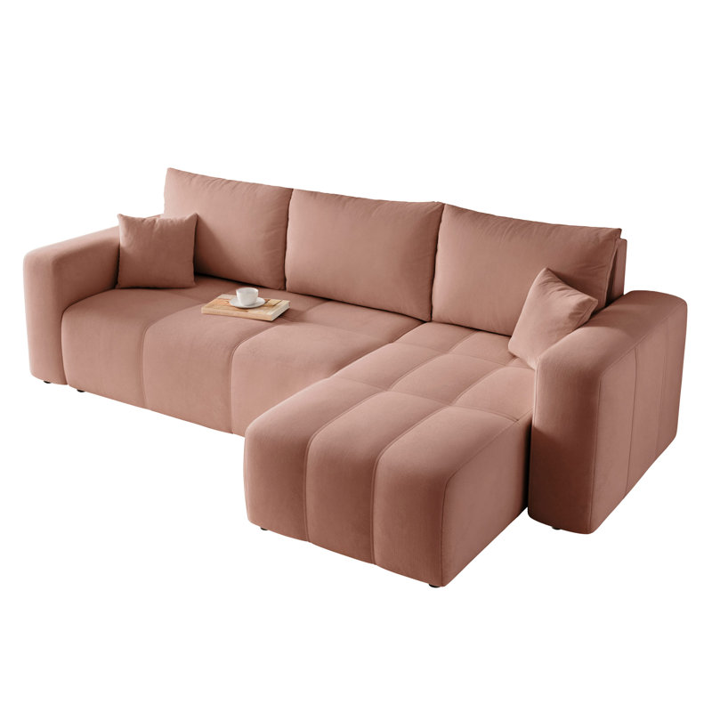 4 Seater Sofa Bed, Soft Pink