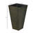 28" Tall Outdoor Pots, Of 3 Large Taper Planters With Drainage. Faux Wood Plastic For Patio, Garden, Indoor. Dark Brown. Stackable, Easy To Move Planter , Pots For Outdoor, Water Drainage Capacity