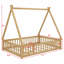Modern Tent-Shaped Teepee Floor Bed With Guardrails, Slats And Door-992922935-992922930