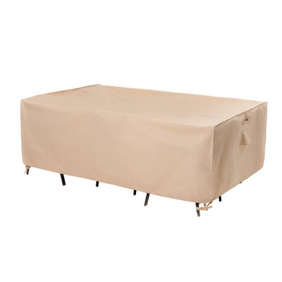 Premium Waterproof Outdoor Patio Rectangular Table Cover, Solution Dyed Rip-Stop Fabric by GlenvalNY