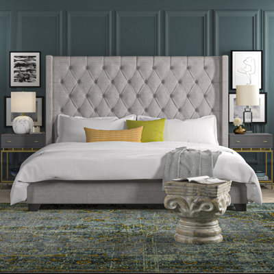 Abeyta Upholstered Wingback Bed