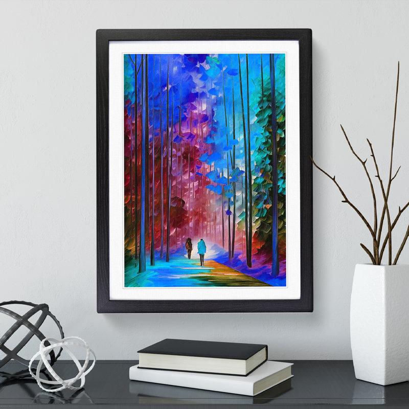 XV1022-1720X Couple In A Forest No.1 - Single Picture Frame Print, 64cm H x 46cm W, Black